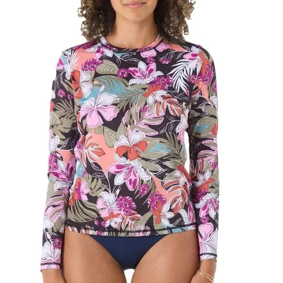 NWT - Roxy Ladies' Sun Protection Tee Pink Floral – Size XS - Picture 2 of 3